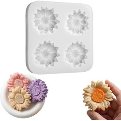 3D Mini Snowflake & Sunflower Silicone Mold for Resin Candle & Soap Crafts
