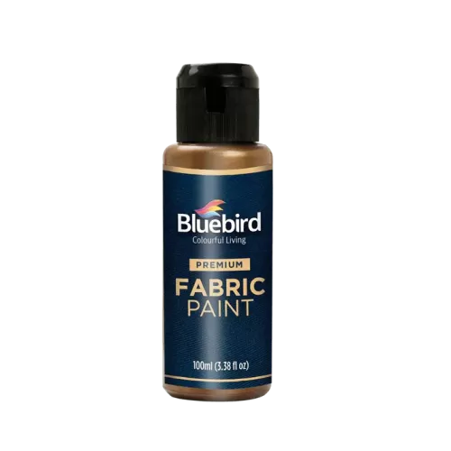 Fabric Paint Coffee Metallic 100ml Bluebird