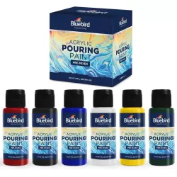 Acrylic Pouring Paint Pre-mixed 100ml Primary set of 6 Bluebird