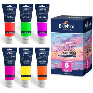Bluebird Acrylic Colour Signature Neon Shades Set of 6pcs 75ml