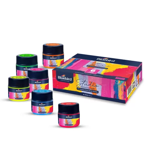 Studio Acrylic Colours Neon Set Of 6pc 25ml Bluebird