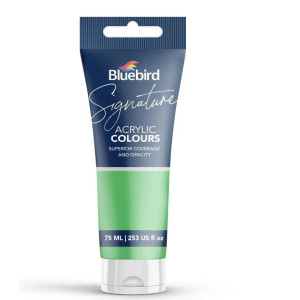 Bluebird Signature Acrylic Colour – Emerald Green & Cosmic Pink (75ml, Solid Shades)