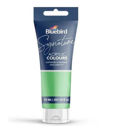 Acrylic Colour Solid Shades Emerald Green Cosmic Pink signature 75ml Bluebird