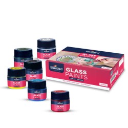 Glass Paints Primary Set Of 6pc 25ml Bluebird