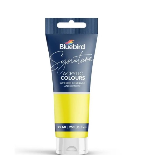 Acrylic Colour Solid Shade Lemon Yellow Pink signature 75ml Bluebird