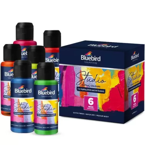 Studio Acrylic Colours Neon Set Of 6pc 100ml Bluebird