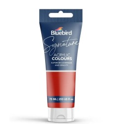 Acrylic Colour Solid Shades Vermillion Signature 75ml Bluebird