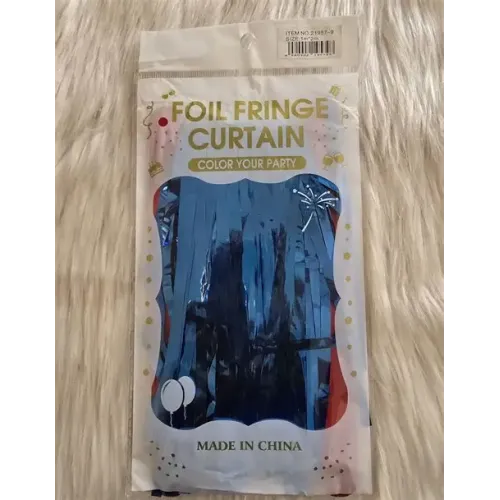 Foil Fringe Curtain Blue Color