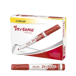 Board Marker Dry Erase Red DE5 Pack12 Dollar