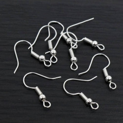 Earring Hock Silver Pack of 20