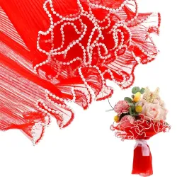 Flower Wrapping Roll For Bouquet Packaging Red Color