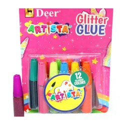 Glitter Glue Tube Blister Pack 12 Pcs Deer