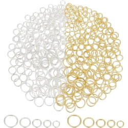 Round Jump Rings 10mm Silver and Gold