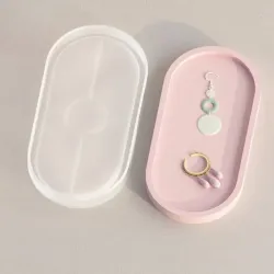 Oval Trinket Tray Jewelry Dish DIY Resin Silicone Mold