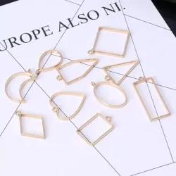 Pendant Metal Jewelry Frame 10Pcs Set