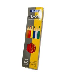 Pencil Checking Red High Quality Pack of12Pcs