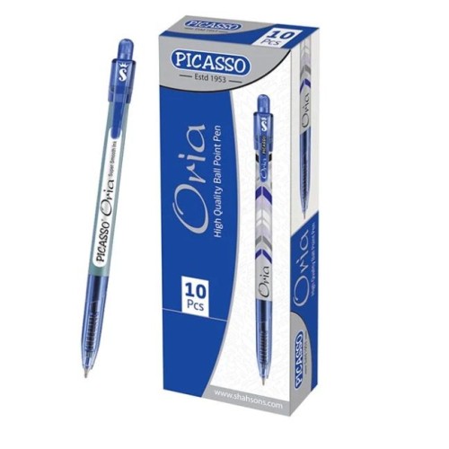 Ball Pen Blu Oria High Quality Pack of 10 Picasso