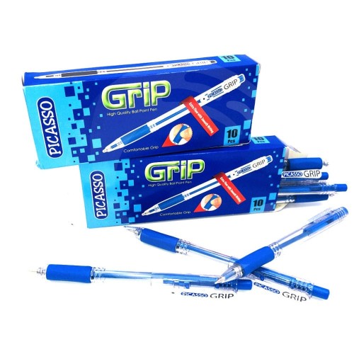 Ball Pen Blue Grip High Quality P013 Pack of 10 Picasso