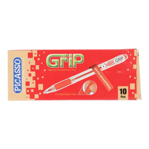 Ball Pen Red Grip P013 Pack of 10 Picasso