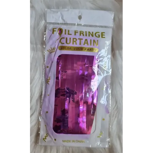 Foil Fringe Curtain Pink Color