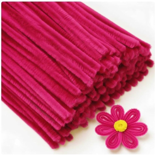 Pipe Cleaner Dark Pink pack of 100 pcs Pipe Cleaner Dark Pink pack of 100 pcs