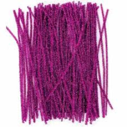 Pipe Cleaner Glitter Dark Pink Pack of 50 Pcs