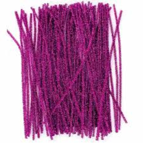 Pipe Cleaner Glitter Dark Pink Pack of 50 Pcs