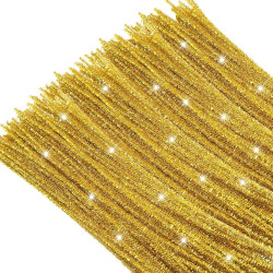Pipe Cleaner Glitter Golden Pack of 50 Pcs