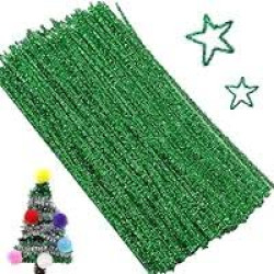 Pipe Cleaner Glitter Green Pack of 50 Pcs