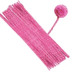 Pipe Cleaner Glitter Light Pink Pack of 50 Pcs