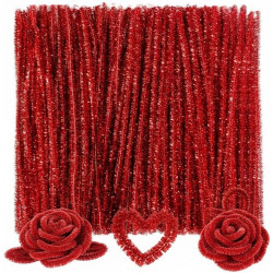 Pipe Cleaner Glitter Red Pack of 50 Pcs