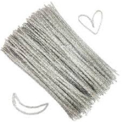 Pipe Cleaner Glitter Silver Pack of 50 Pcs