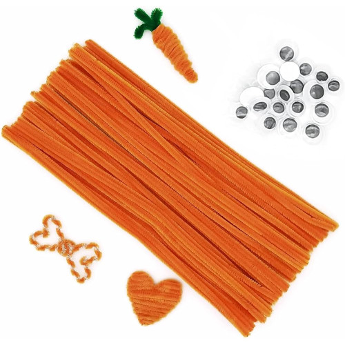 Pipe Cleaner Orange Pack of 100 pcs