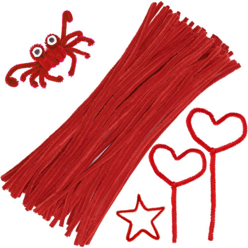 Pipe Cleaner Red Pack of 100 pcs