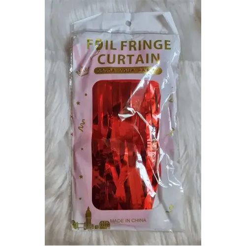 Foil Fringe Curtain Red Color