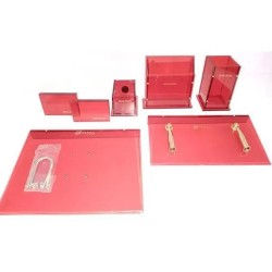 Table Set Plastic Red Transparent (Ts-60) 7Pcs Sensa