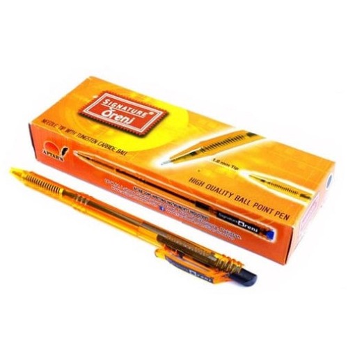 Ball Pen Orenj Black SMB Box 10 Pcs Signature