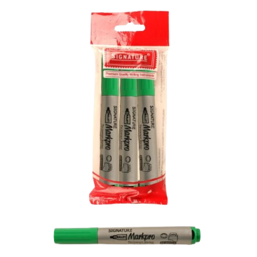 Permanent Marker Markpro Green No70 Pouch 3Pcs Signature