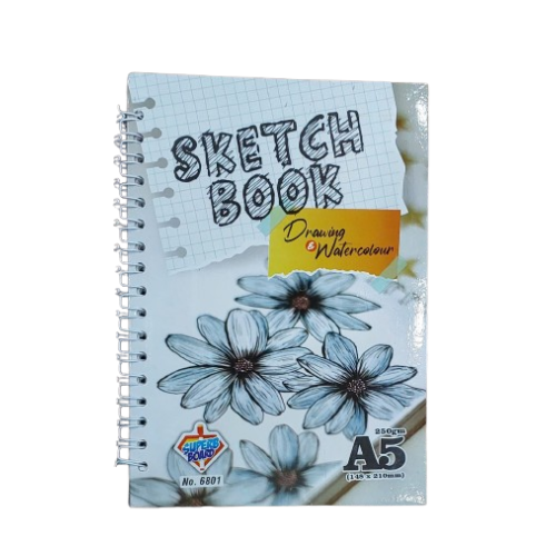 Sketch Book A5 250gm Spiral Drawing and Watercolour 6801 Superb Board Sketch Book A5 250gm Spiral Drawing and Watercolour 6801 Superb Board