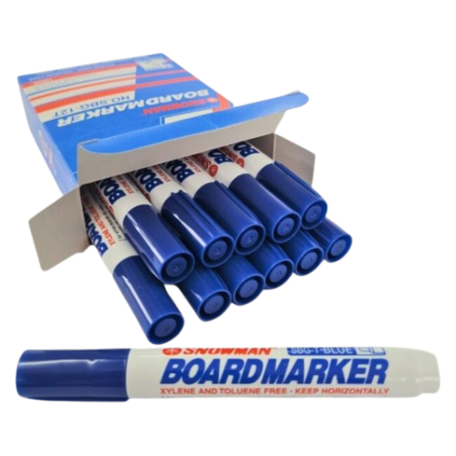 Board Marker Blue No90 (Cut Nib) Pack12 Snowman