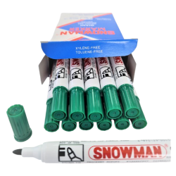 Board Marker Green No70 (Round Tip) Pack12 Snowman