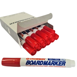 Board Marker Red No90 (Cut Nib) Pack12 Snowman