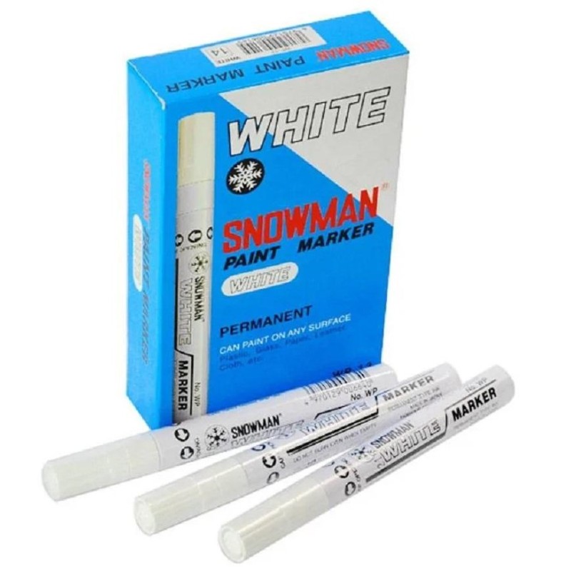Paint Marker White Special Pack of 12 Snowman