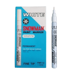 Paint Marker Fine White Special Pack of 12 Snowman