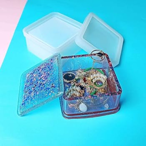 Square Shape Jewelry Storage Box Silicone Mold for Epoxy Resin