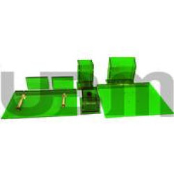 Table Set Plastic 7Pcs (Ts-60) Sensa Green Transparent