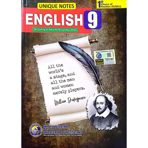 Unique Notes English For Class 9
