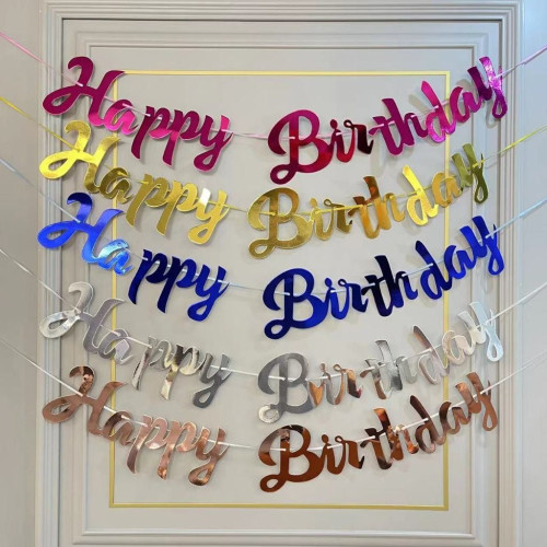 Happy Birthday Party Foil/ Glitter Banner Happy Birthday Party Foil/ Glitter Banner