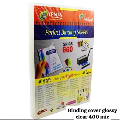 Binding Cover CL BL Clear400Mic 50 Sheets PP Glossy