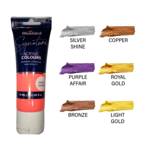 Bluebird 75ml Bright Orange Acrylic Paint – Signature Bright Shades